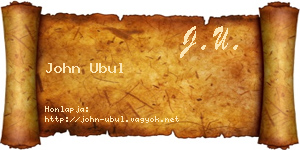John Ubul névjegykártya